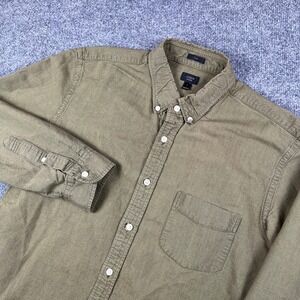 J Crew Shirt Mens L Military Green Slim Fit Long Sleeve Oxford Button Down